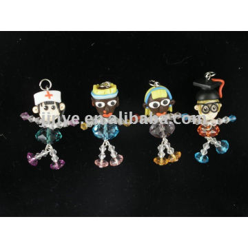 fashion crystal bead porcelain toy figure